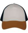 NS035 Native Spirit 5 Panel Trucker Cap Ivory / curcuma / Navy colour image